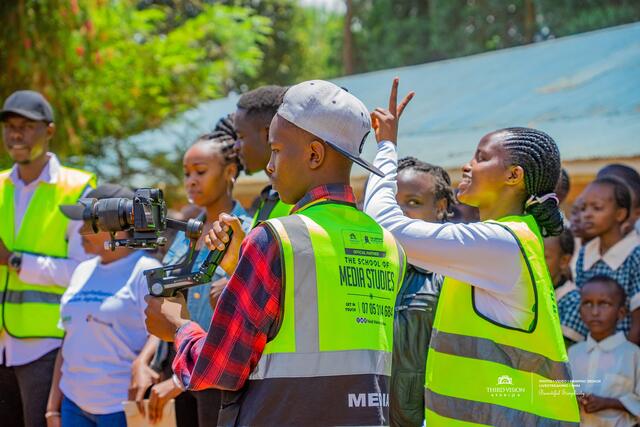 The Third Vision Studios crew in media vests filming the campaign